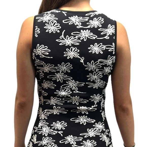Opening Ceremony Black & White Floral Scuba Knit Fit & Flare Dress Women’s Med - Picture 5 of 12